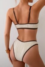 Two Pieces Pleated Cut Out High Cut Bikini - Image 6