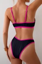 Two Pieces Pleated Cut Out High Cut Bikini - Image 9