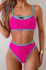 Square Neck Cut Out Two Pieces Bikini