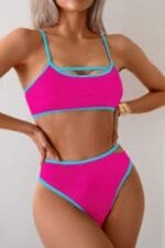 Square Neck Cut Out Two Pieces Bikini