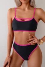 Square Neck Cut Out Two Pieces Bikini