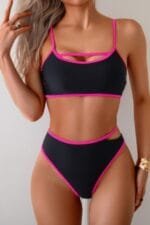 Square Neck Cut Out Two Pieces Bikini