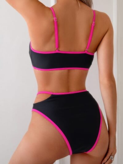 Square Neck Cut Out Two Pieces Bikini Square Neck Cut Out Two Pieces Bikini