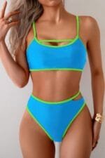 Square Neck Cut Out Two Pieces Bikini