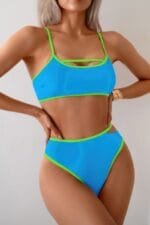 Square Neck Cut Out Two Pieces Bikini
