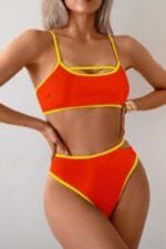 Square Neck Cut Out Two Pieces Bikini