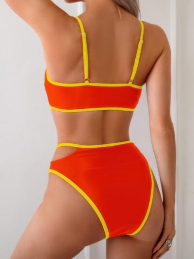 Square Neck Cut Out Two Pieces Bikini Square Neck Cut Out Two Pieces Bikini
