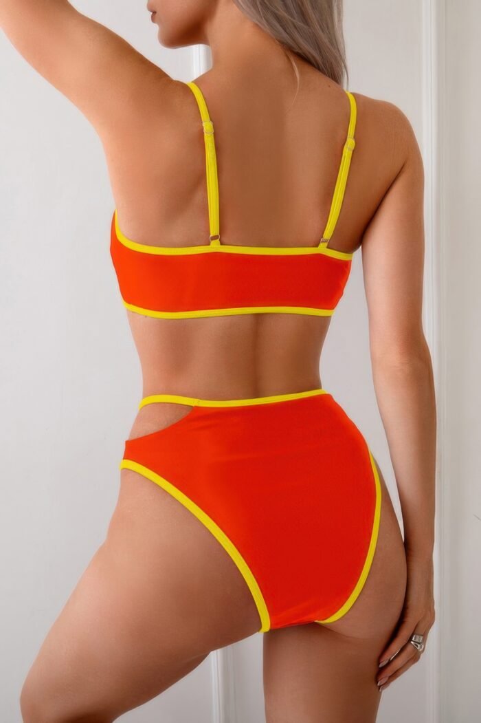 Square Neck Cut Out Two Pieces Bikini - Image 12
