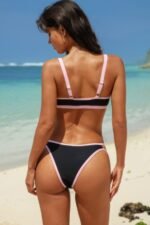 Two Pieces Color Block Cut Out Bikini - Image 6