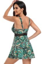 Strip Lace Trim Sleeveless Deep V Neck Swimsuits - Image 7