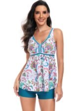 Printed Sleeveless Ruffle Two Pieces Swimsuits - Image 5