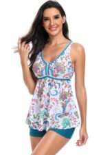 Printed Sleeveless Ruffle Two Pieces Swimsuits - Image 6