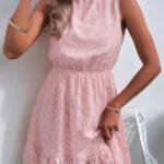 Mock Neck Sleeveless Leopard Dress