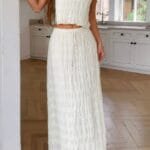 Strappy maxi skirt and crop top co-ord set for summer