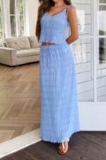 Strappy Maxi Skirt & Crop Top Co-ord Set – Summer Outfit