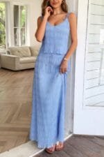 Strappy Maxi Skirt & Crop Top Co-ord Set – Summer Outfit