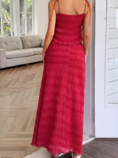 Strappy Maxi Skirt & Crop Top Co-ord Set – Summer Outfit Strappy Maxi Skirt & Crop Top Co-ord Set – Summer Outfit