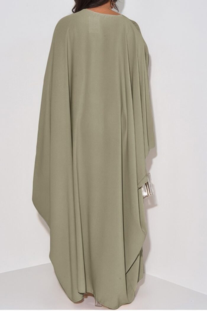 Plain v neck loose fit shift maxi dress - image 4