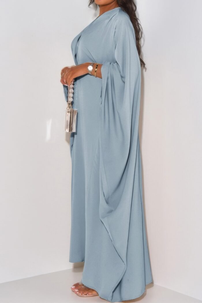 Plain v neck loose fit shift maxi dress - image 7