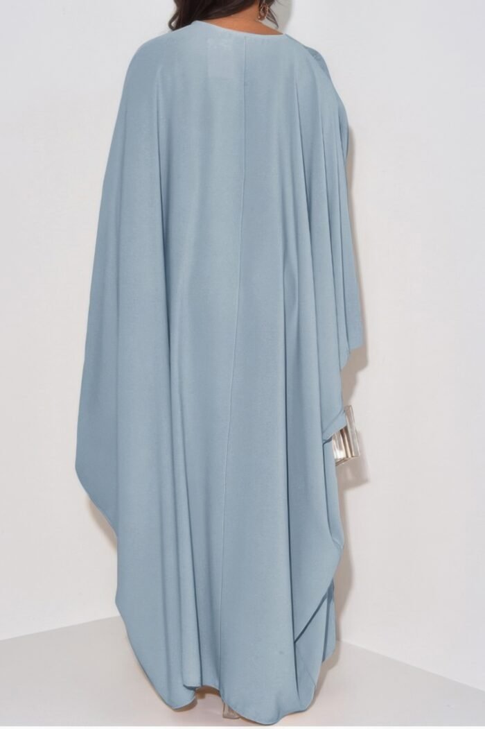 Plain v neck loose fit shift maxi dress - image 8