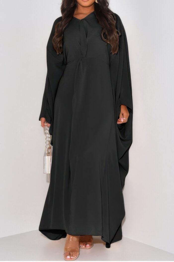 Plain v neck loose fit shift maxi dress - image 9