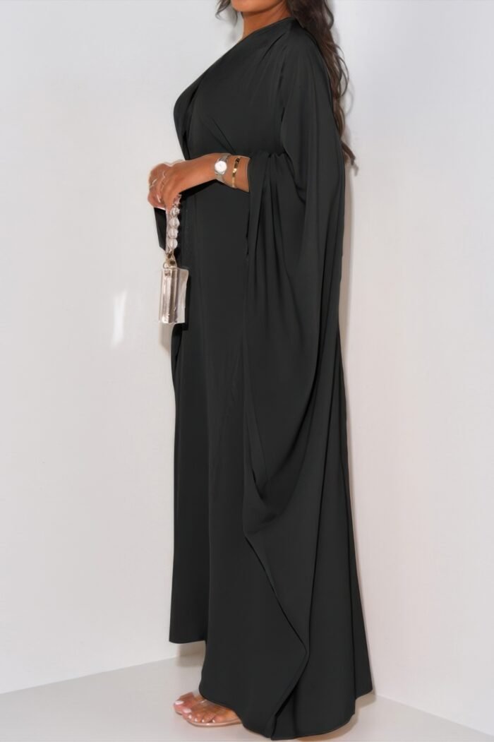 Plain v neck loose fit shift maxi dress - image 10