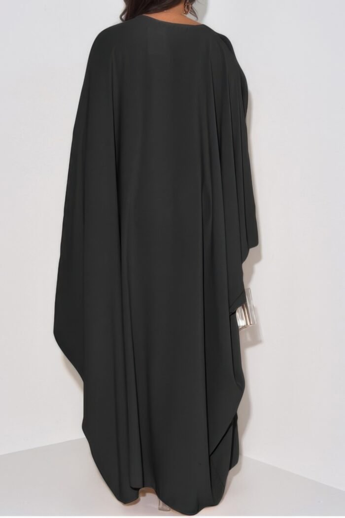 Plain v neck loose fit shift maxi dress - image 12