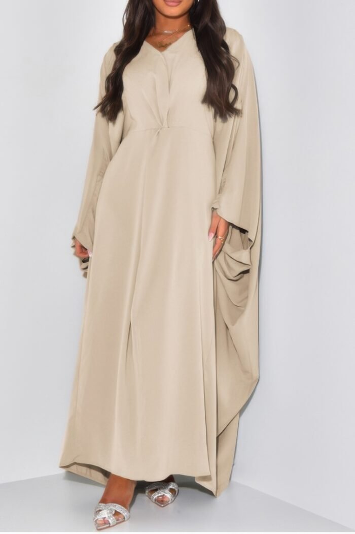 Plain v neck loose fit shift maxi dress - image 13