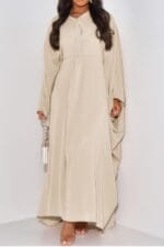 Plain V Neck Loose Fit Shift Maxi Dress