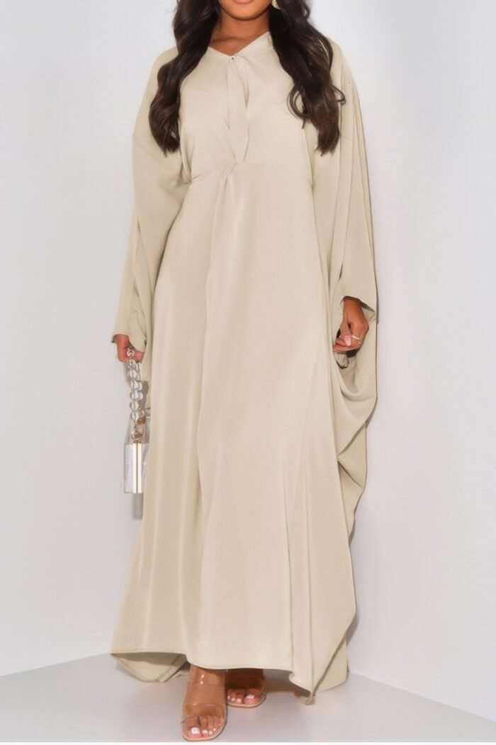 Plain v neck loose fit shift maxi dress - image 16