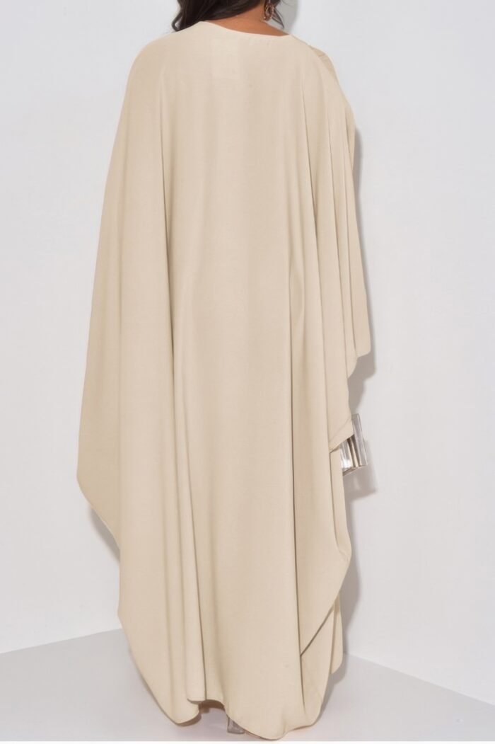 Plain v neck loose fit shift maxi dress - image 17
