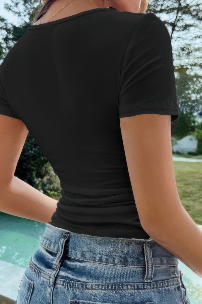 Elastic leopard star short sleeve fit t shirt - image 3