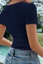 Elastic Leopard Star Short Sleeve Fit T Shirt