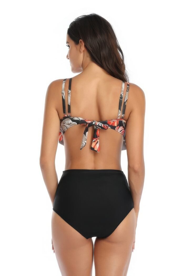 Floral printed ruffles ruffle high waist swimsuit - image 6