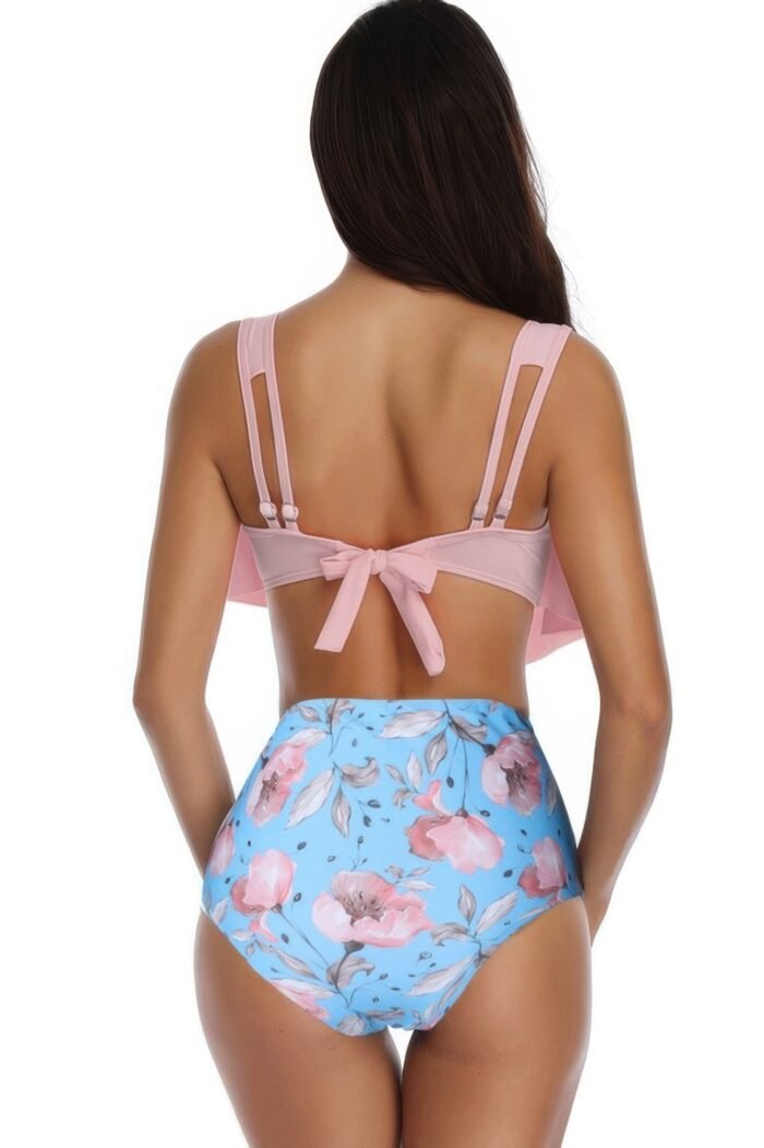 Floral printed ruffles ruffle high waist swimsuit - image 12
