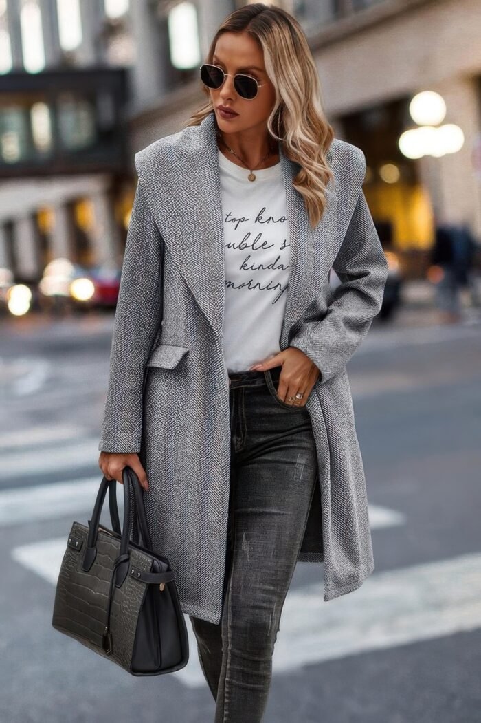 Elegant Long Sleeve Lapel Open Front Suit - Image 2
