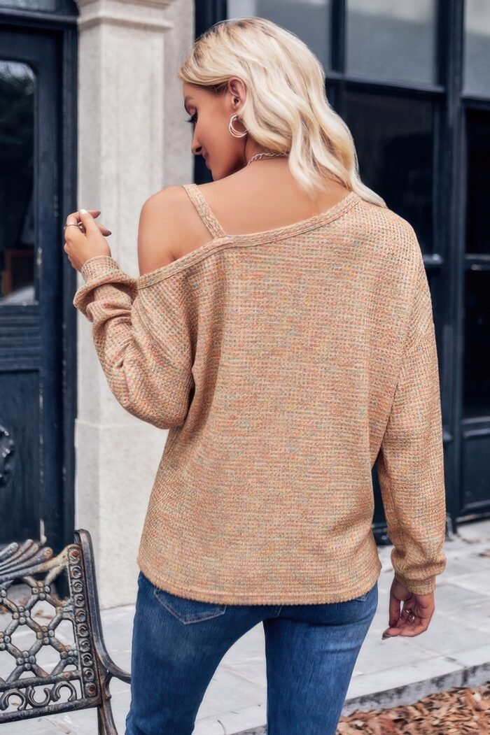 Knit loose fit asymmetric shoulder top - image 5