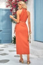 Two Pieces Soild Cowl Neck Wrap Sets