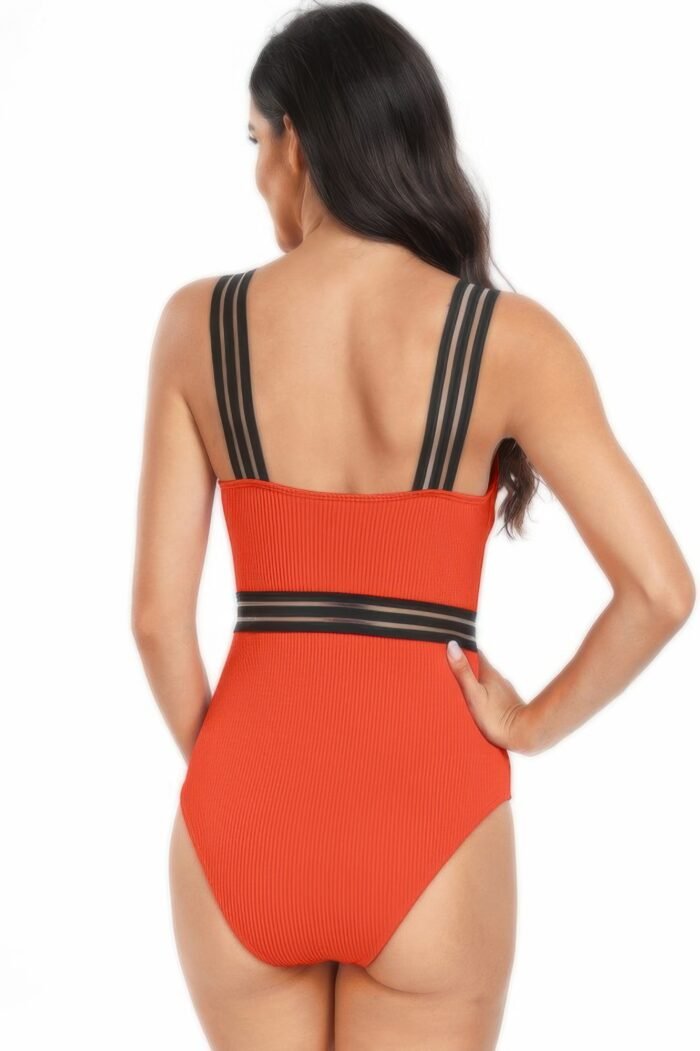 Solid knit sleeveless lace tirm fit swimsuits - image 8