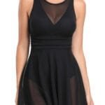 Solid Color Block Sleeveless Fit Ruffle Swimsuits