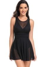 Solid Color Block Sleeveless Fit Ruffle Swimsuits