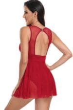 Solid Color Block Sleeveless Fit Ruffle Swimsuits