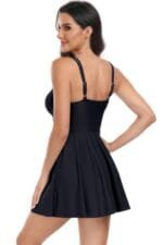 Ruched Waist Band One Piece Drawstring Swimsuit