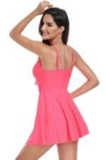 Ruched Waist Band One Piece Drawstring Swimsuit