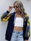 Tie Dye Full Zip Front Open Loose Hoodie