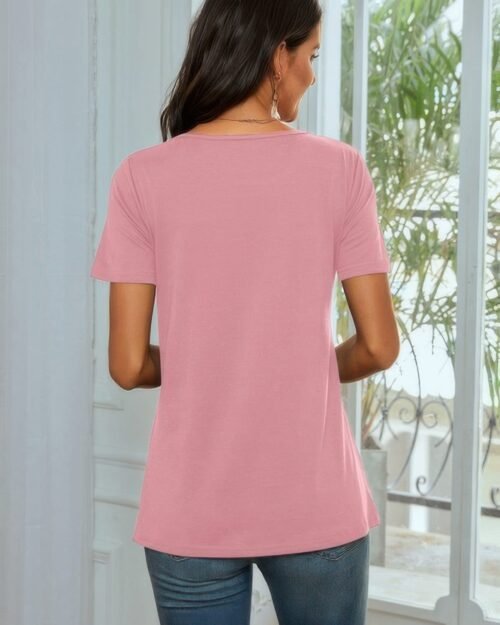 round neck short sleeve print top