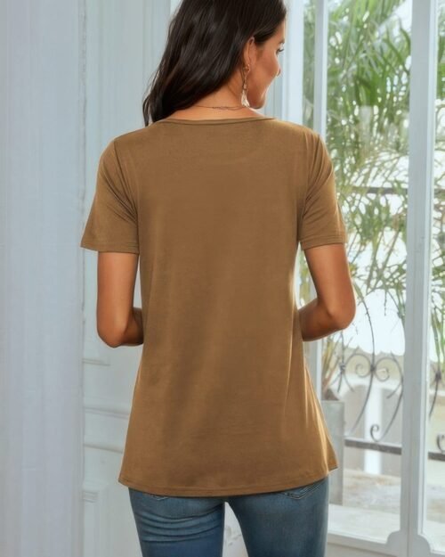 round neck short sleeve print top