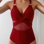 One Piece Cross Lace Adjustable Straps Swimsuits