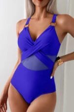One Piece Cross Lace Adjustable Straps Swimsuits