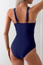 One Piece Cross Lace Adjustable Straps Swimsuits